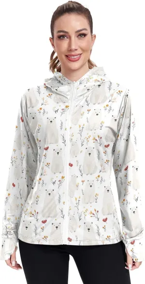 Hoodies Woman with Thumb Holes Swim Shirts UPF 50  Protection Workout Sweatshirt Hiking Outdoor Performance