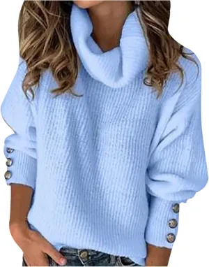 iLH Women's Sweater 2024 Oversized Turtleneck Sweater Casual Cable Knit Pullover Tops Fall Winter Trendy Chunky Shirts
