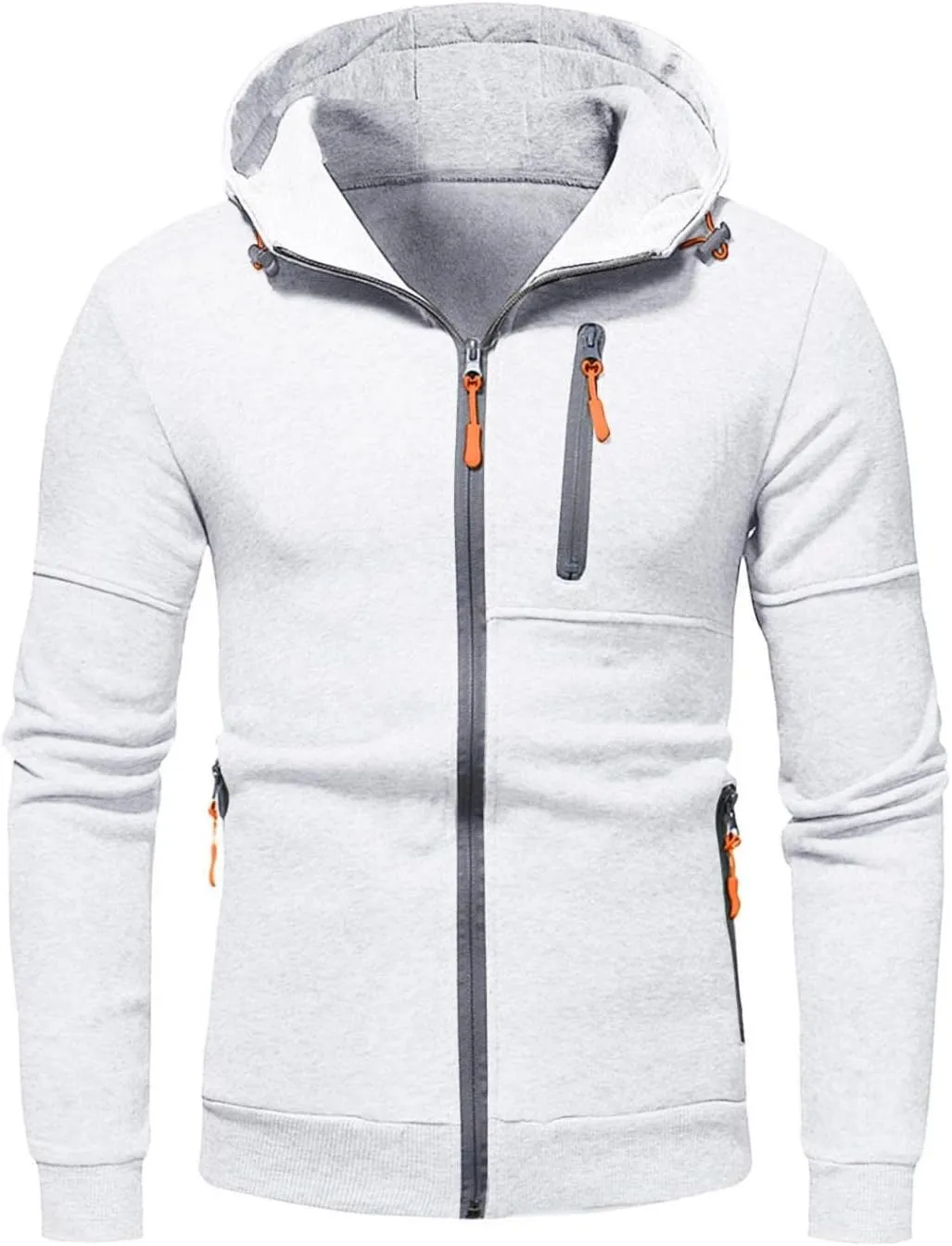 Jackets for Men,Pullover Hoodies for Men Solid Zipper Long Sleeve Hooded Sweatshirts Casual Workout Sport Sweaters Tops