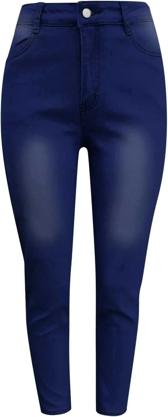 Jeans for Women High Waisted Stretch Pull-On Jean Leggings with Pockets Fit Ankle Length Boyfriend Jeans