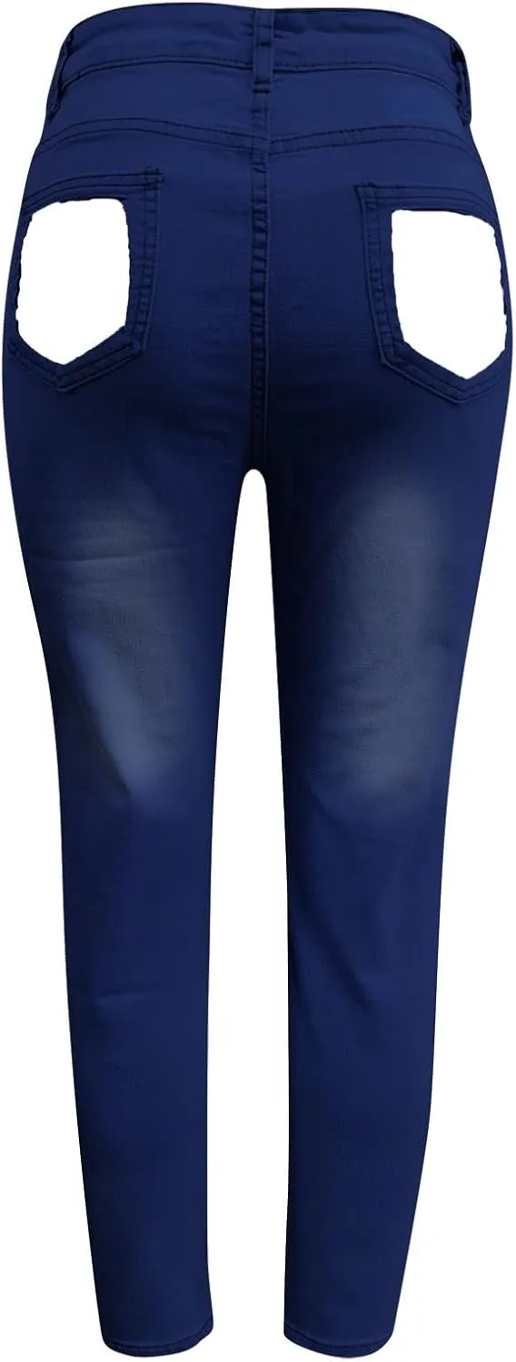 Jeans for Women High Waisted Stretch Pull-On Jean Leggings with Pockets Fit Ankle Length Boyfriend Jeans