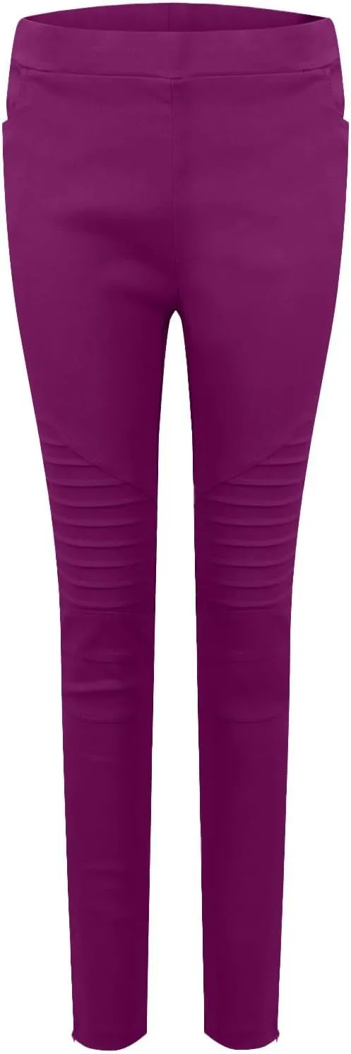Jeggings for Women High Waist Tummy Control Pull On Jeans,Stretch Skinny Stripe Zipper Jeans Leggings with Pockets