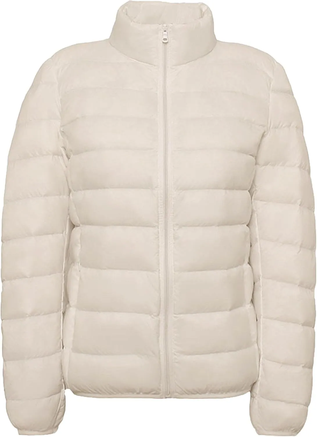 JEsilunmaMY Women's Stand Collar Duck Down Jacket Lightweight Long Sleeve Insulated Puffer Jacket Warm Winter Quilted Coat
