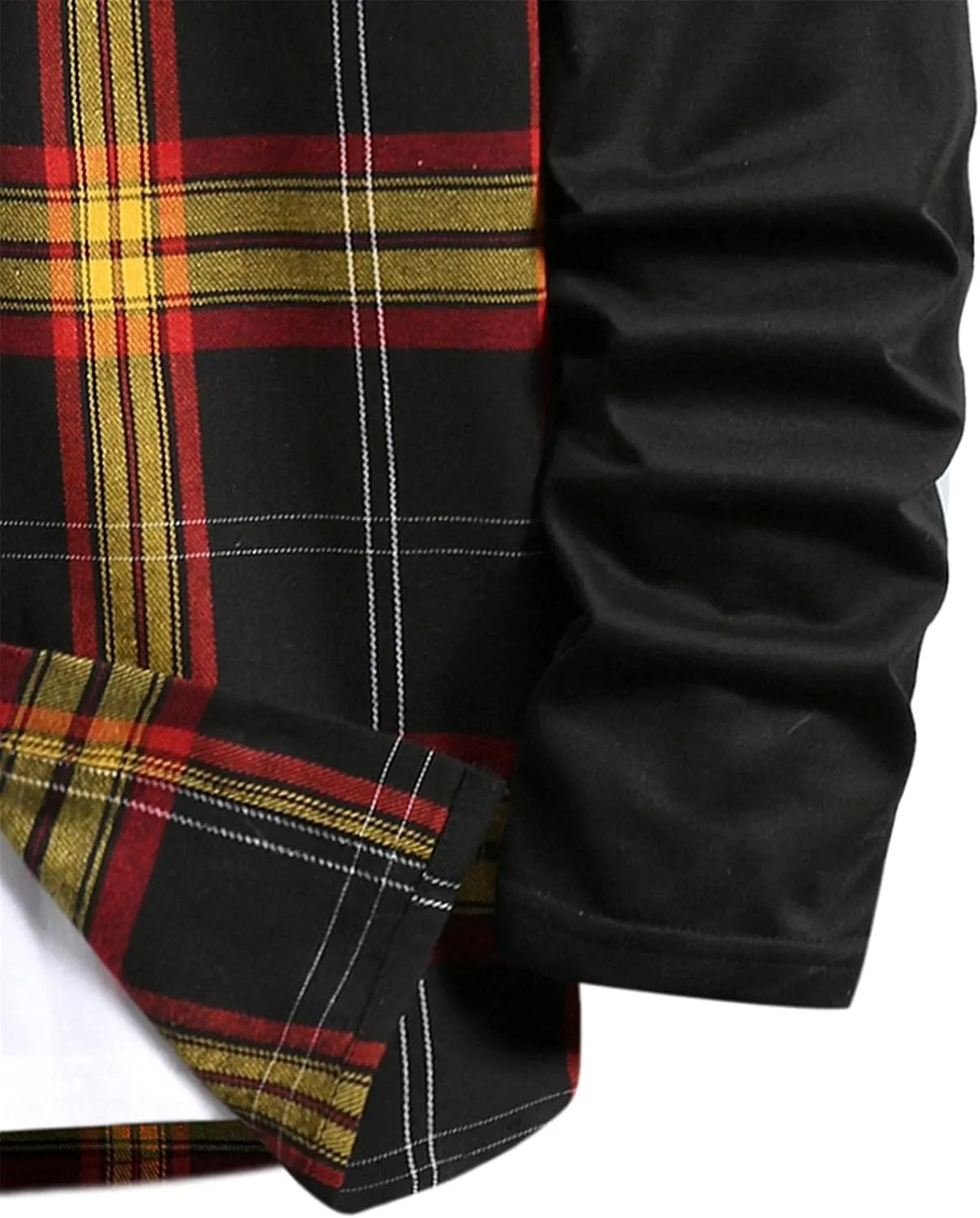 LCMTWX Men's Fleece Flannel Jackets Plaid Pocket Loose Coat Top Blouse Men Plus Size Big&Tall Mens Coat Lightweight Shirt