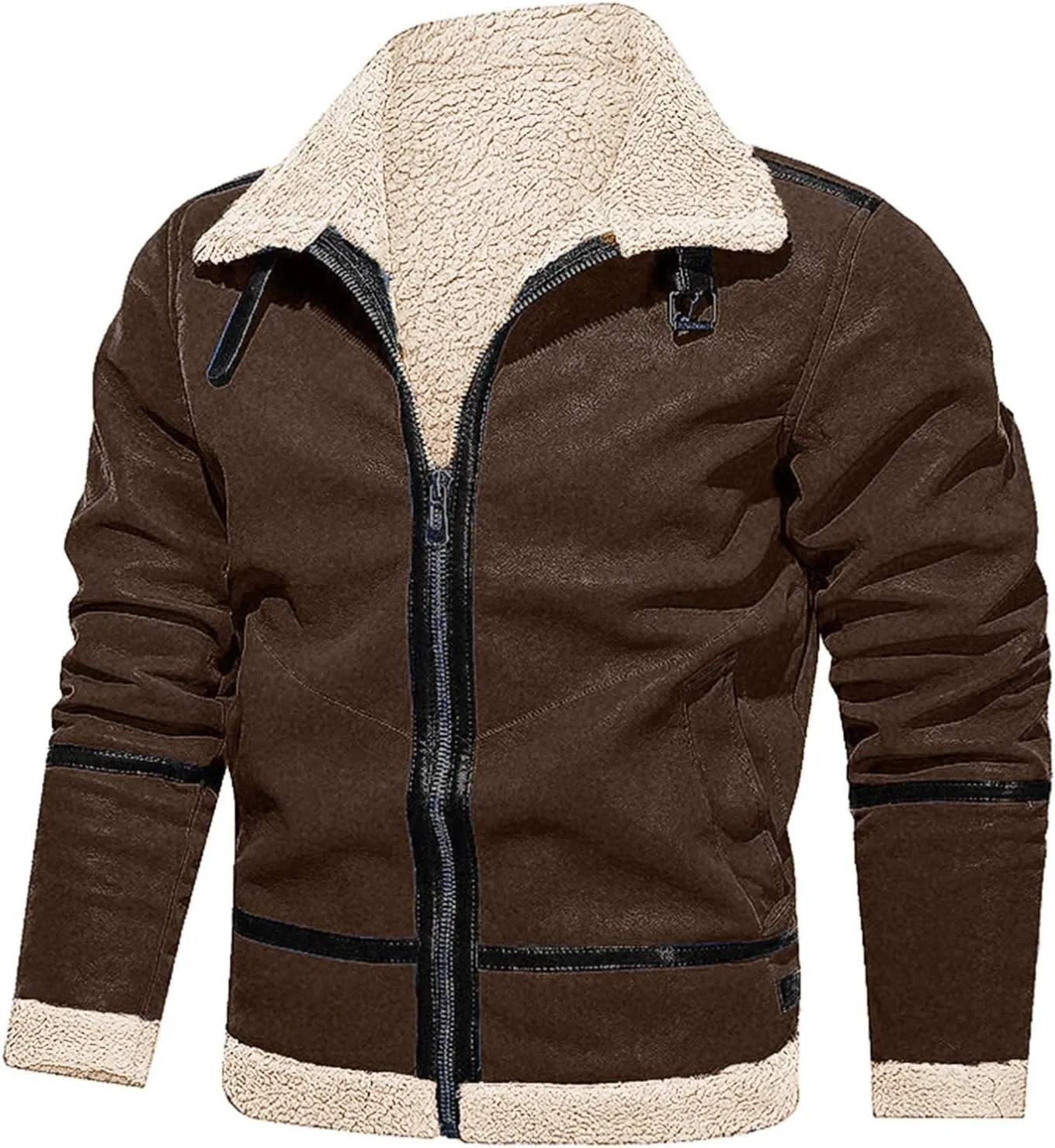 LCMTWX Mens Jackets And Winter Outerwear Single-breasted Solid Color Lapel Long Sleeve Coat Cardigan Plush Long Coat