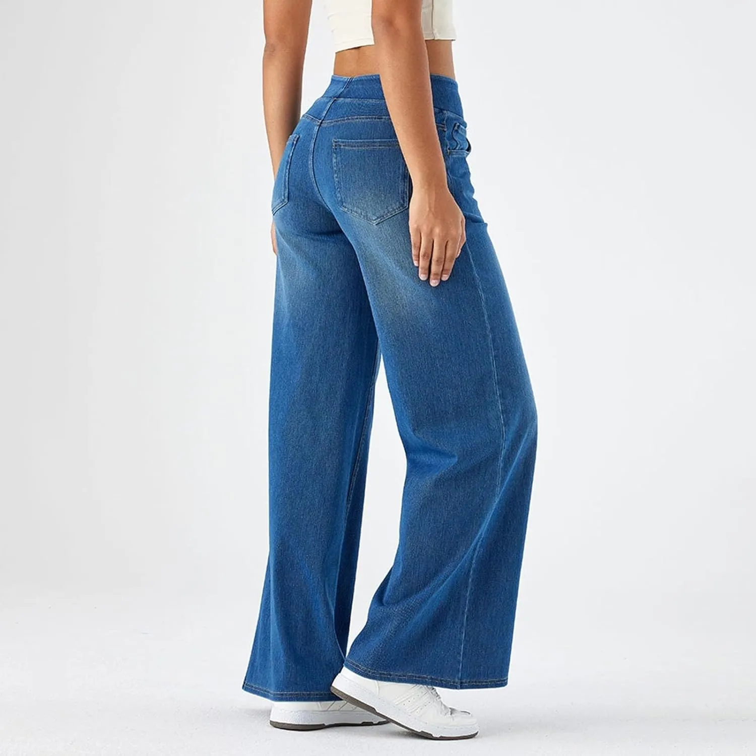 Leggings That Look Like Jeans Women Tummy Control Pull On Stretchy Jeans High Waisted Skinny Jean Leggings with Pockets
