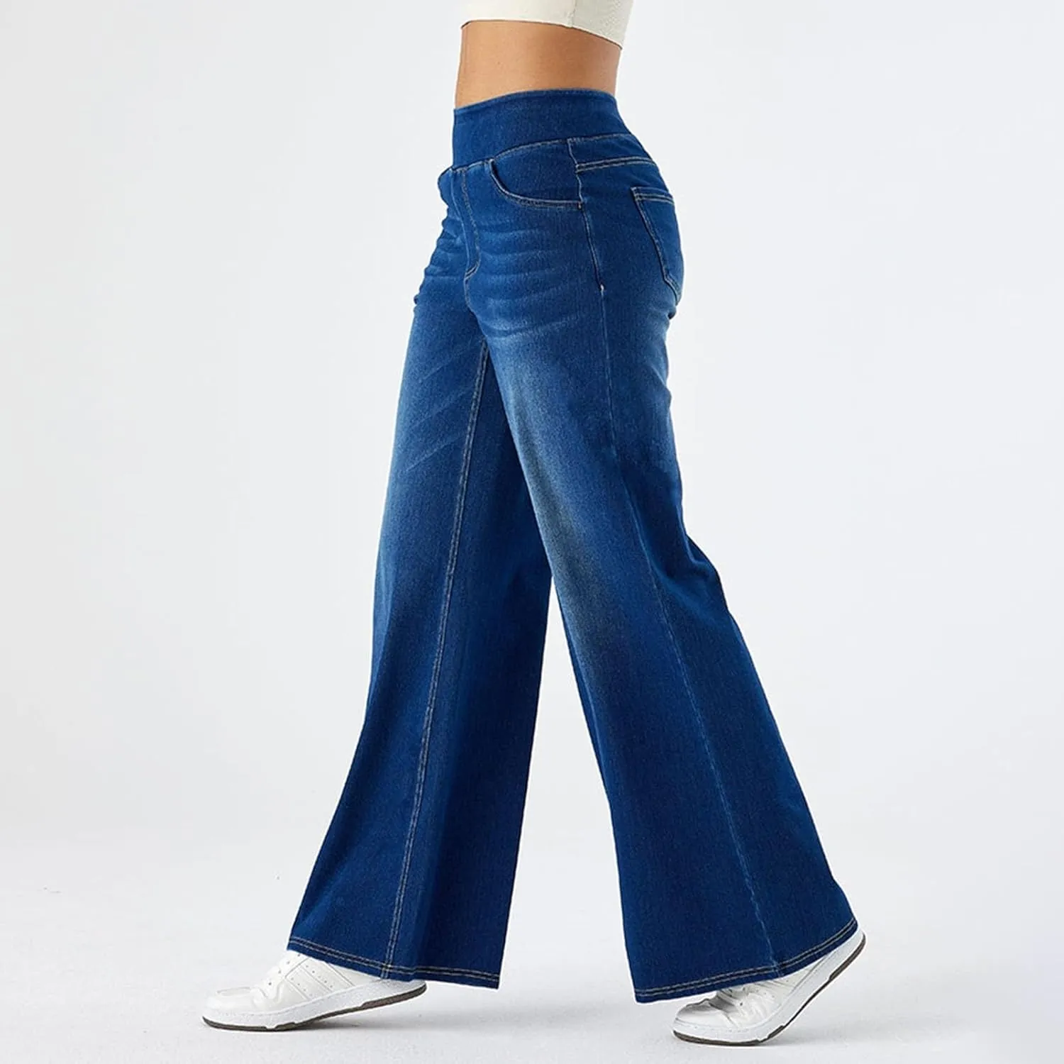 Leggings That Look Like Jeans Women Tummy Control Pull On Stretchy Jeans High Waisted Skinny Jean Leggings with Pockets