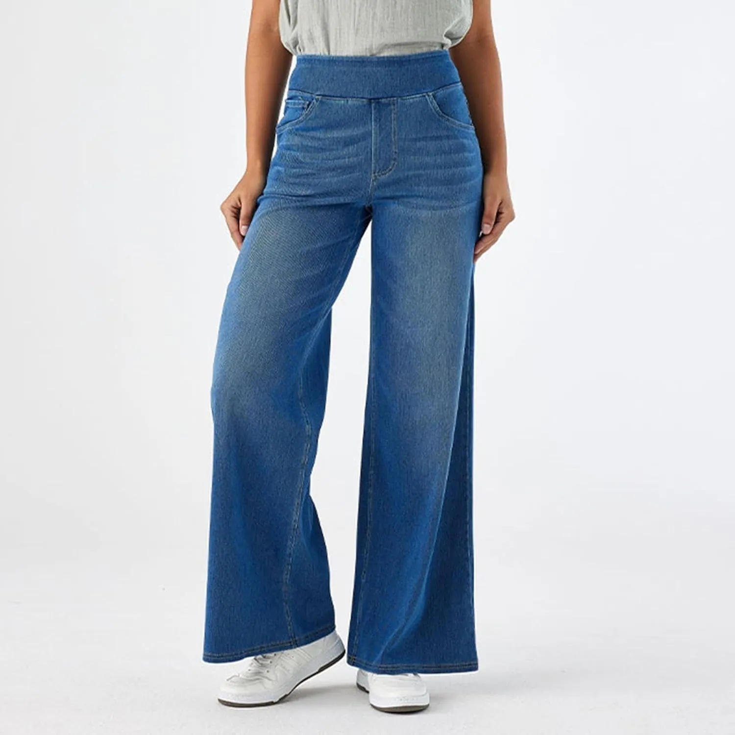Leggings That Look Like Jeans Women Tummy Control Pull On Stretchy Jeans High Waisted Skinny Jean Leggings with Pockets