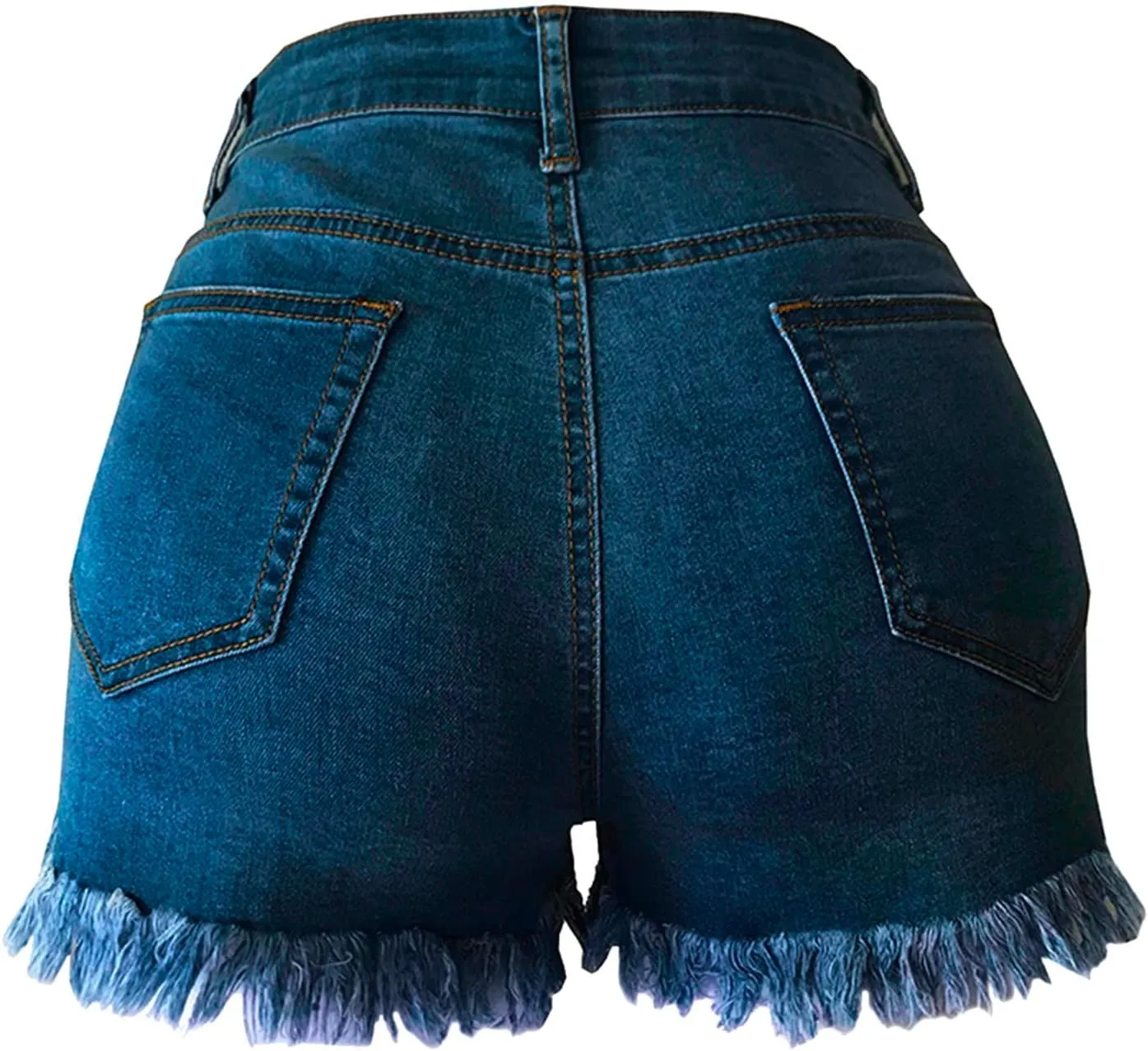 LFEOOST Denim Shorts for Women Casual Summer High Waisted Ripped Hot Short Jeans Frayed Distressed Jeans Shorts with Pockets
