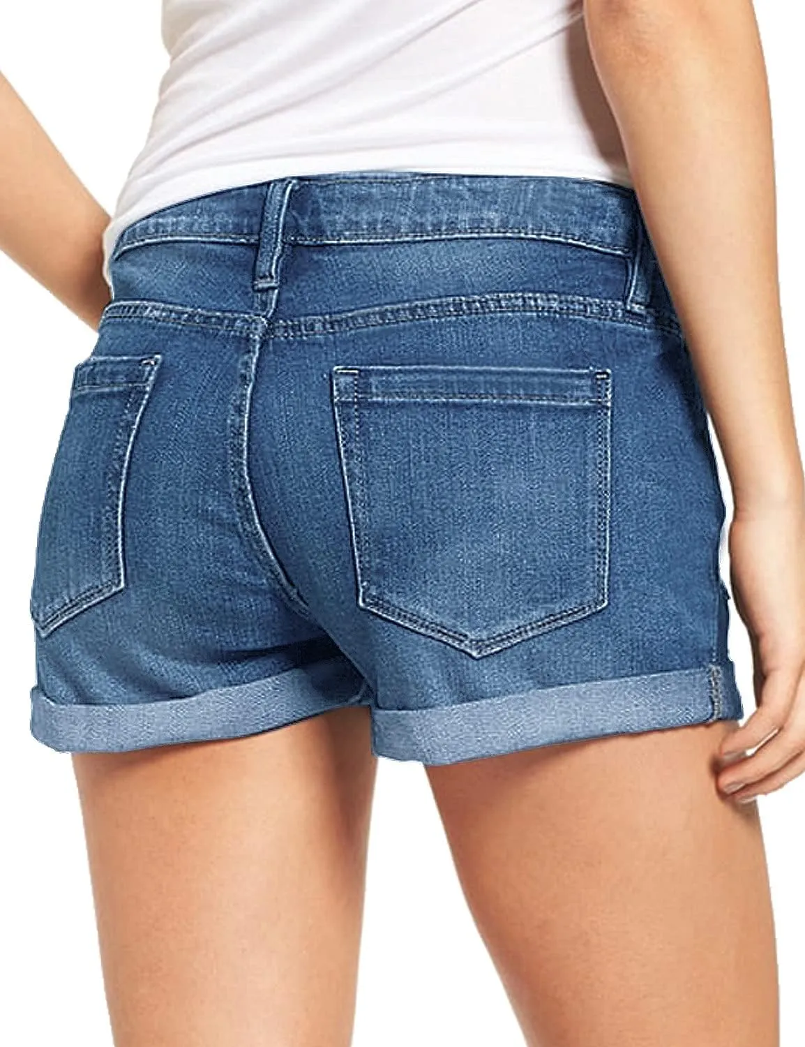 luvamia Women's Denim Jean Shorts High Waisted Stretchy Short Jeans