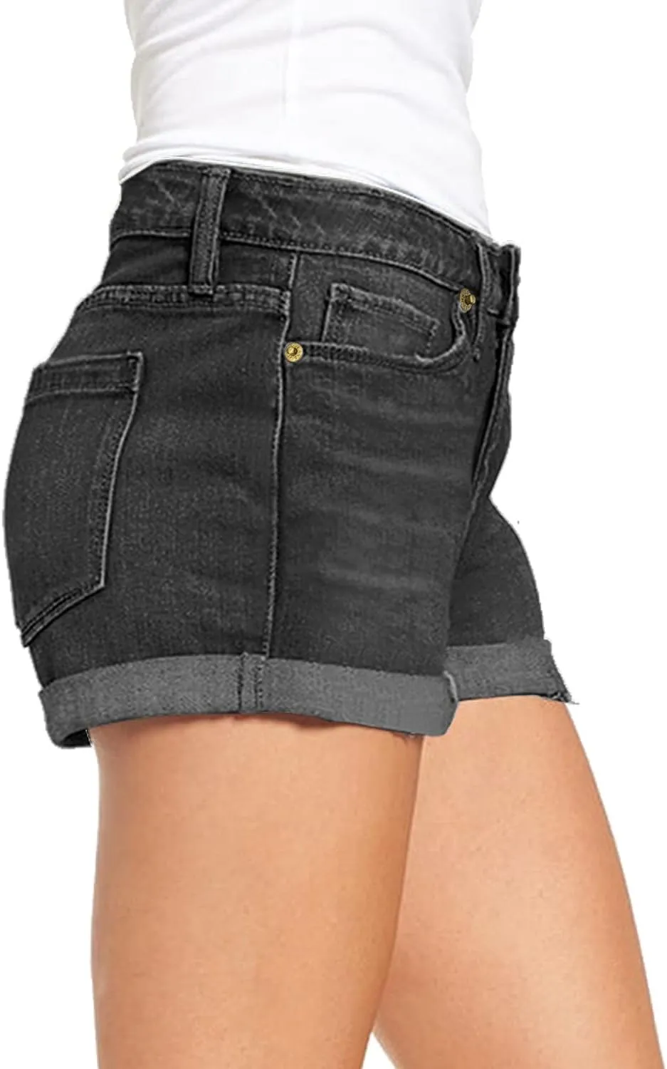luvamia Women's Denim Jean Shorts High Waisted Stretchy Short Jeans