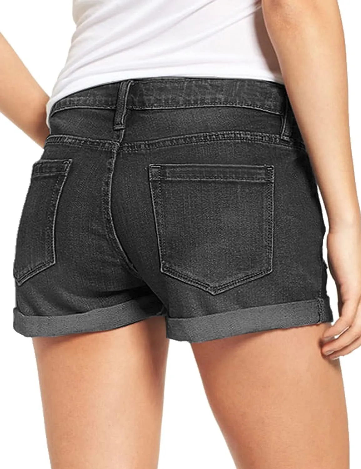 luvamia Women's Denim Jean Shorts High Waisted Stretchy Short Jeans