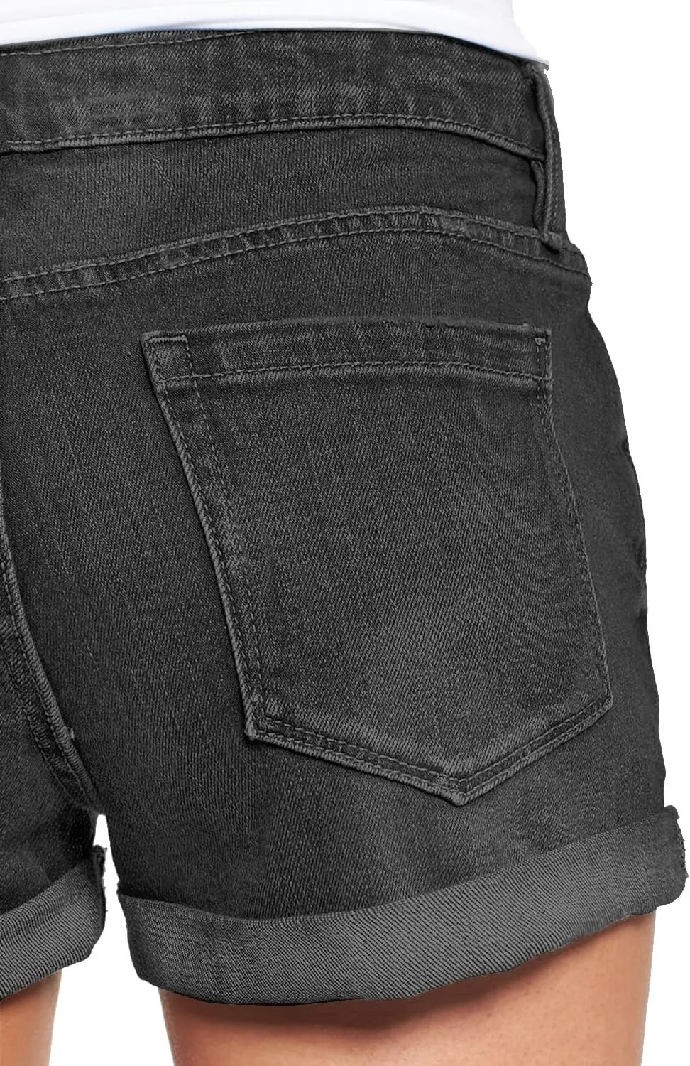 luvamia Women's Denim Jean Shorts High Waisted Stretchy Short Jeans