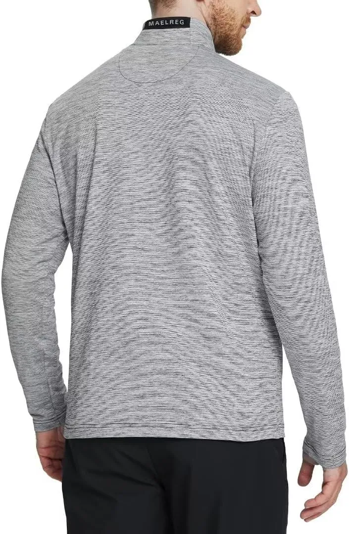 M MAELREG Quarter Zip Pullover Men Dry Fit Brushed Performance Long Sleeve Mock Neck Sports Golf 1/4 Zip Sweatshirts for Men