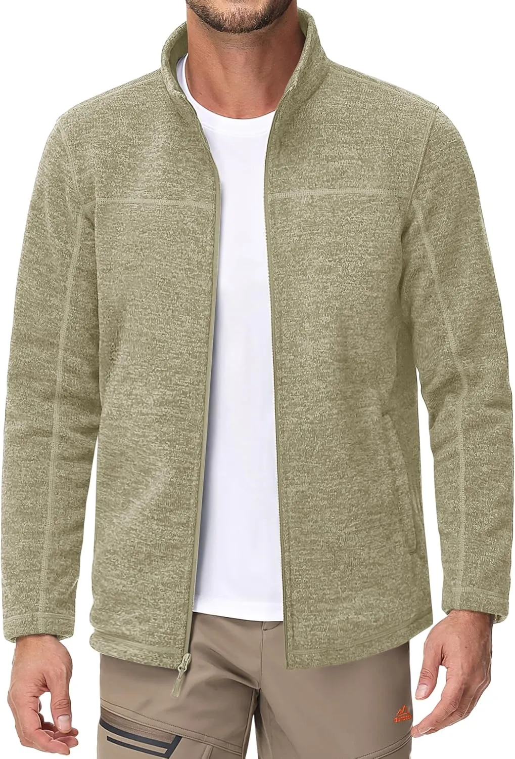 MAGCOMSEN Men's Full Zip Fleece Jackets Lightweight Winter Zip Up Jacket Warm Casual Work Sweatshirts with Zipper Pocket