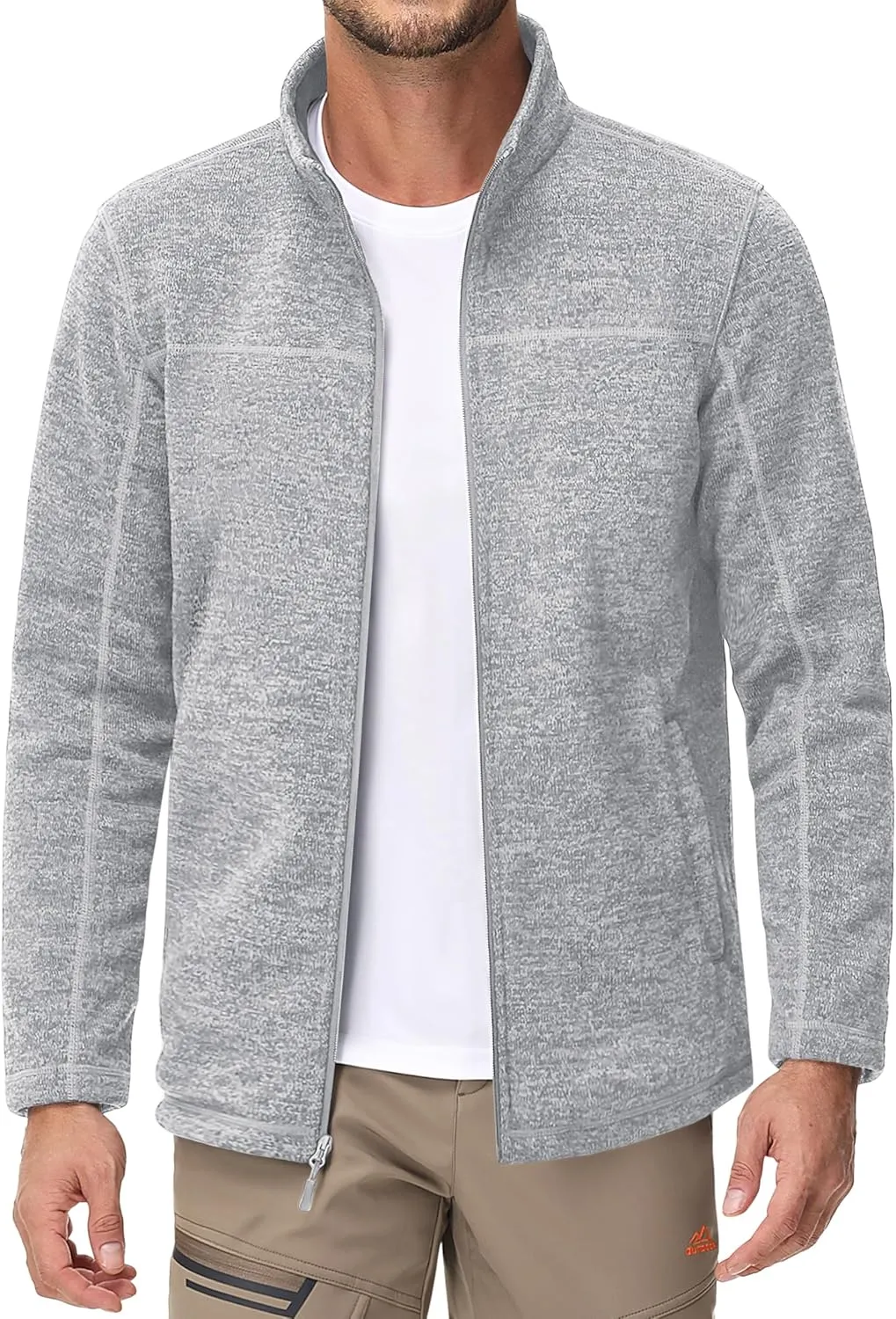 MAGCOMSEN Men's Full Zip Fleece Jackets Lightweight Winter Zip Up Jacket Warm Casual Work Sweatshirts with Zipper Pocket