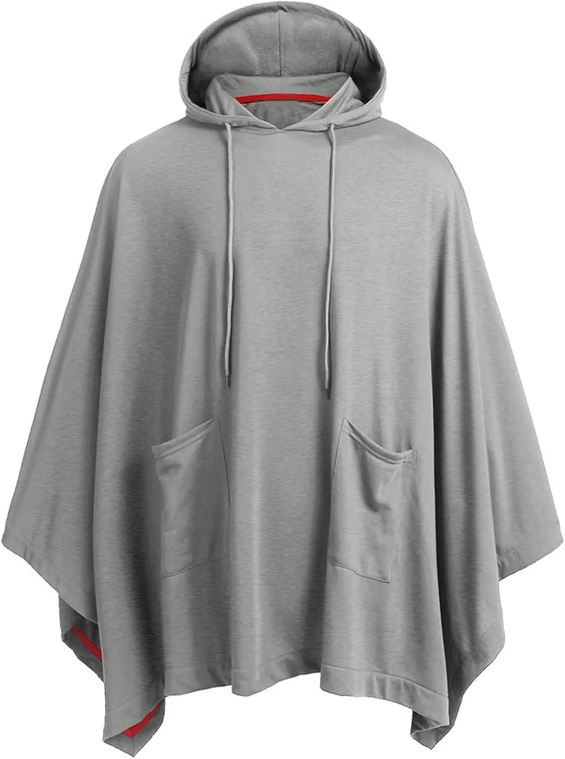 Maiyifu-GJ Men's Casual Hooded Poncho Cape Oversized Batwing Sleeves Hoodies Pullover Loose Fit Cloak Coat Top with Pocket