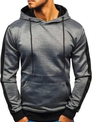Maiyifu-GJ Men's Stripe Slim Athletic Hoodies Color Block Pullover Hoodie Contrast Color Hooded Sweatshirt with Kanga Pockets
