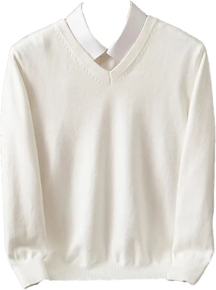 Men Sweater Thick Pullover Warm Classic V-Neck Clothes Jumper