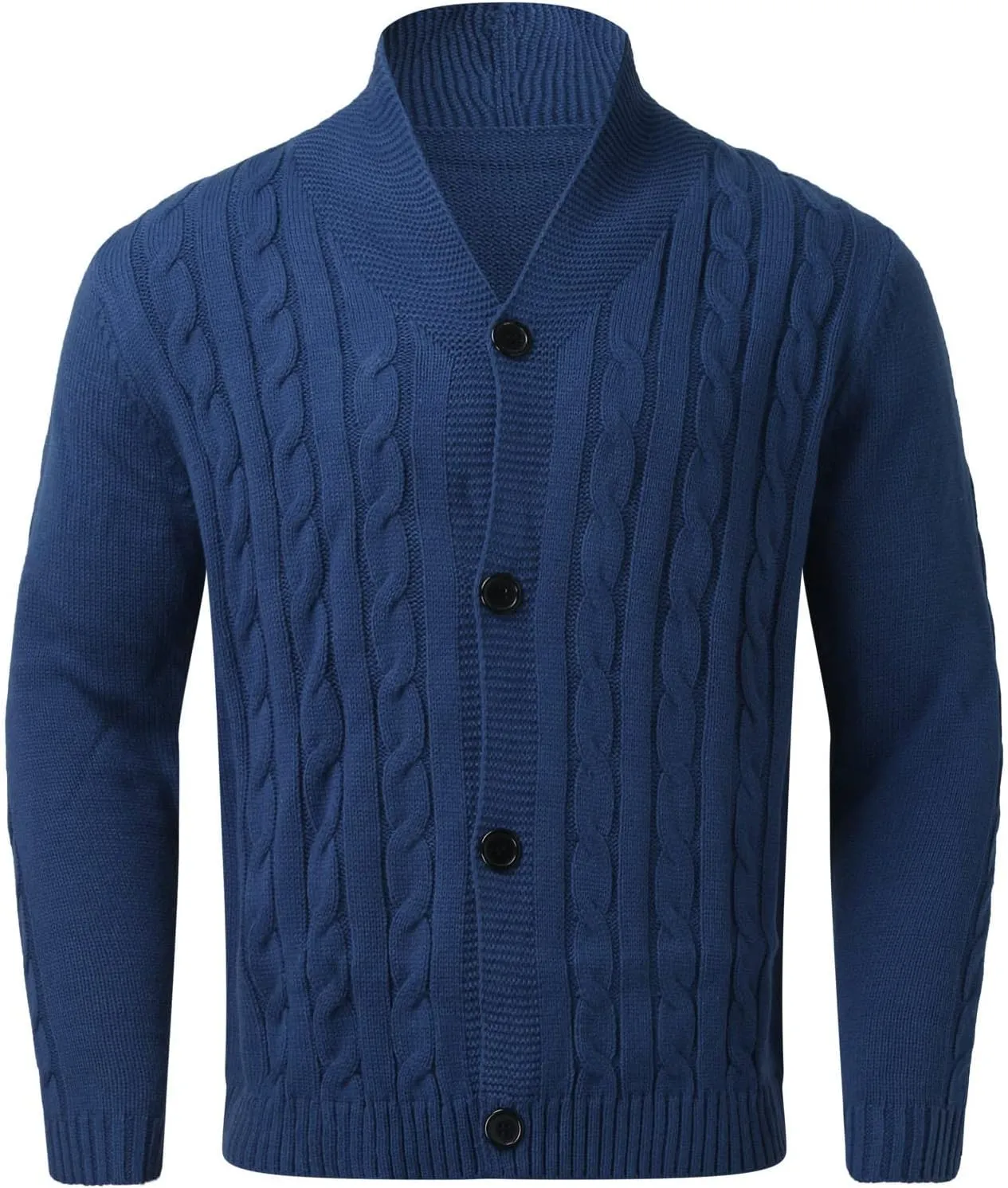 Men's Button Down Sweater Fashion Knit V Neck Cardigan Sweatshirt Slim Long Sleeve Warm Jacket Knitted Coats