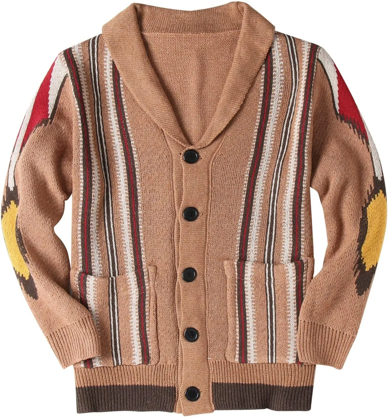 Men's Button Down Sweater Fashion Knit V Neck Cardigan Sweatshirt Slim Long Sleeve Warm Jacket Knitted Coats
