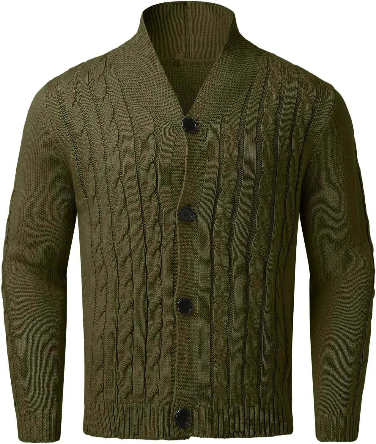 Men's Button Down Sweater Fashion Knit V Neck Cardigan Sweatshirt Slim Long Sleeve Warm Jacket Knitted Coats