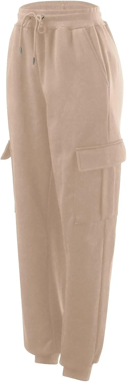 Men's Camo Cargo Pants and Warm Men's Solid Color Work Clothes Pockets and Sanitary Loose Straight Sweatpants for