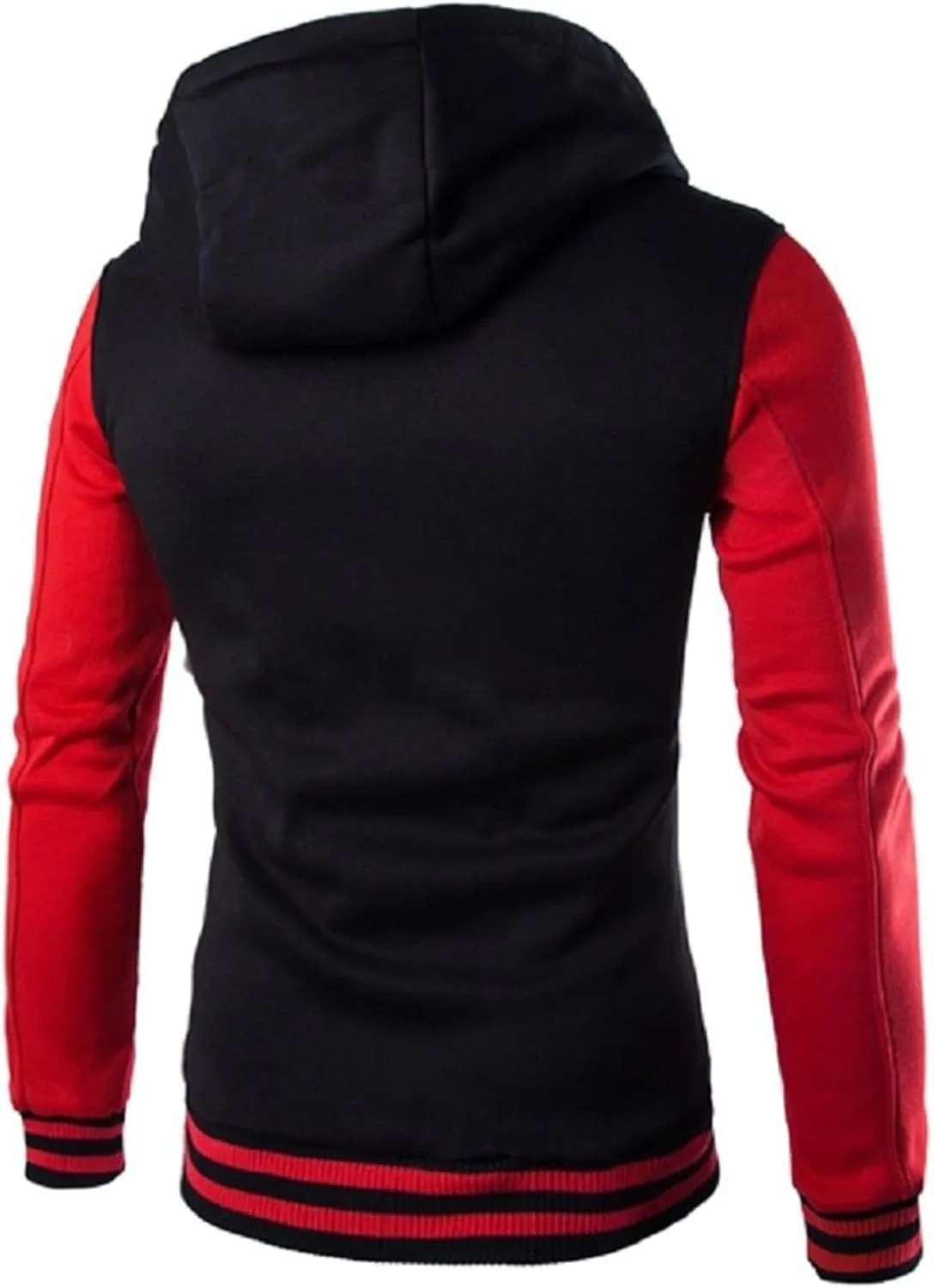 Men's Casual Baseball Jacket Hooded Sweatshirt Button Coat Slim Cardigan Brushed Sweater Warm Winter Coat