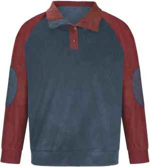 Mens Casual Corduroy Sweatshirt Casual Long Sleeve Button Solid Color Long Sleeve T Shirt Top Mock Neck Sweaters