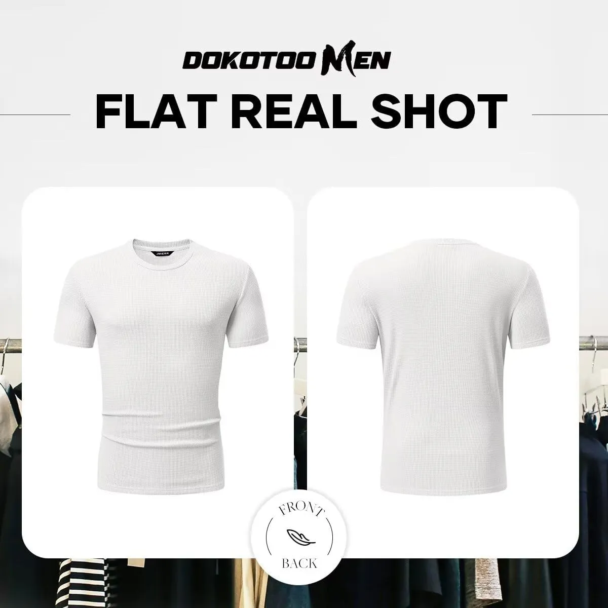 Men's Casual T-Shirts Lightweight Crewneck Solid Color Short Sleeve Waffle Pullover Tees