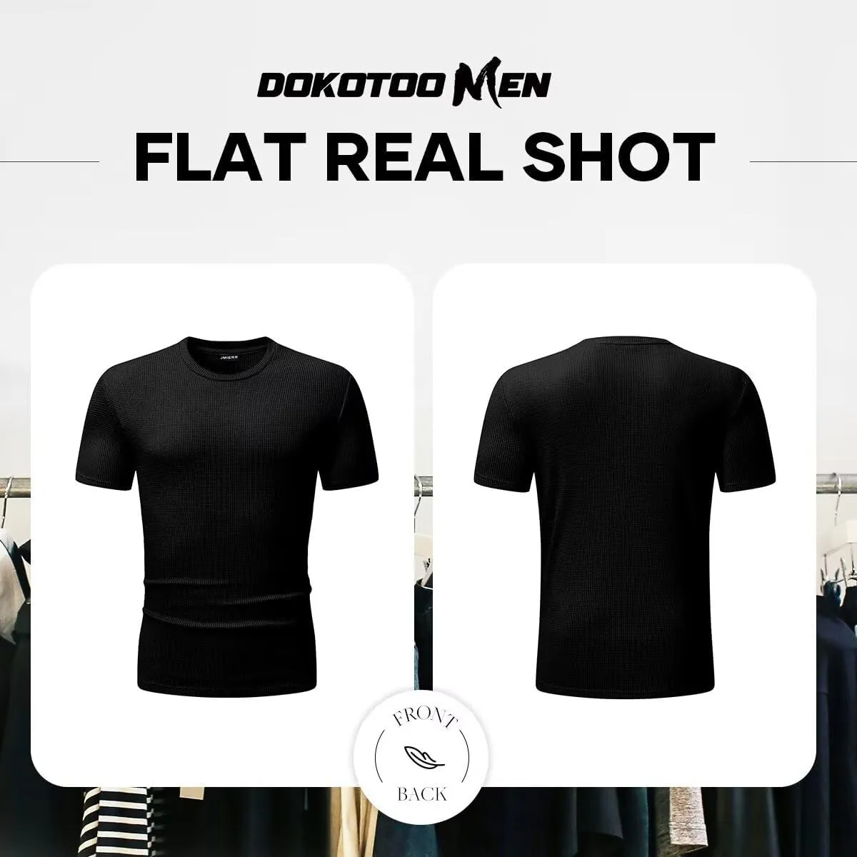 Men's Casual T-Shirts Lightweight Crewneck Solid Color Short Sleeve Waffle Pullover Tees