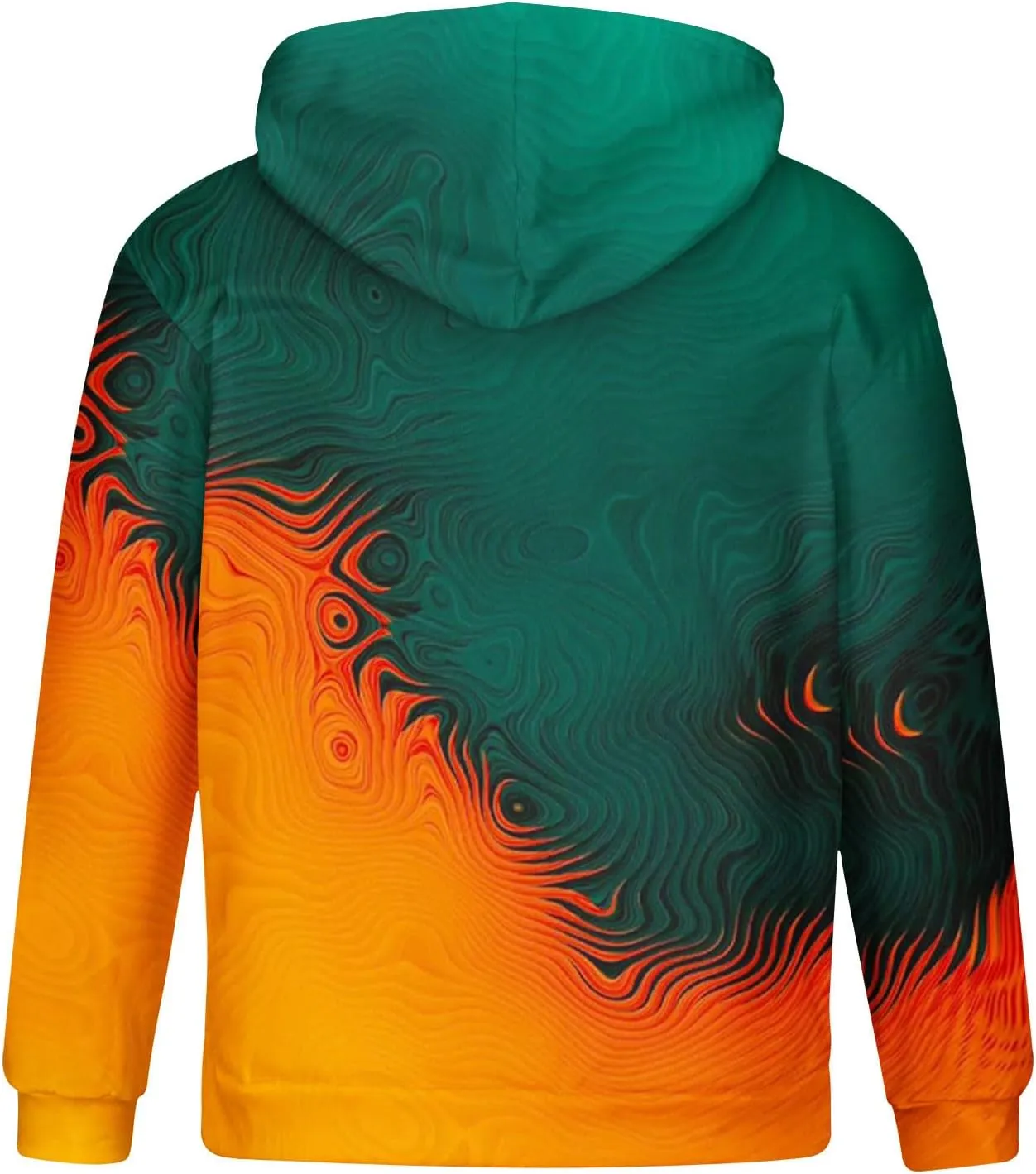 Men's Colour Block Hooded Sweatshirts Casual Long Sleeve Pullover Tops Novelty Printed Y2K Hoodies with Pockets
