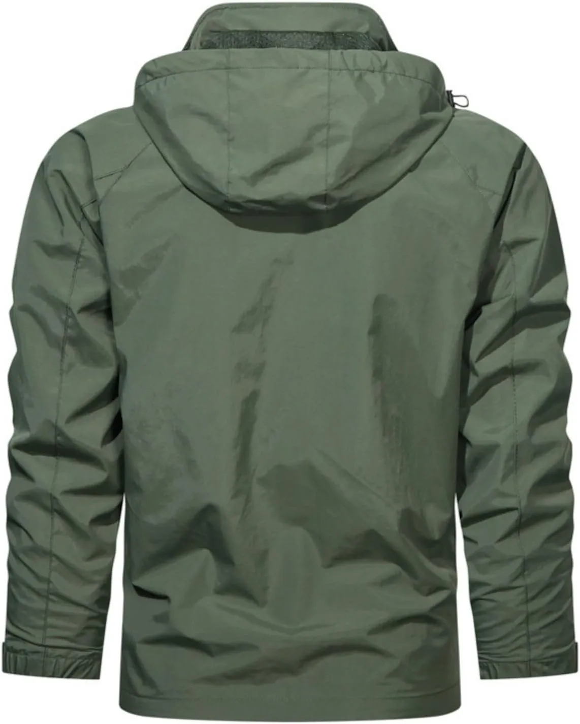 Mens Fashion Windproof Hooded Jackets Long Sleeve Rainproof Windbreaker Lightweight Casual Fit Hiking Outdoor Coats