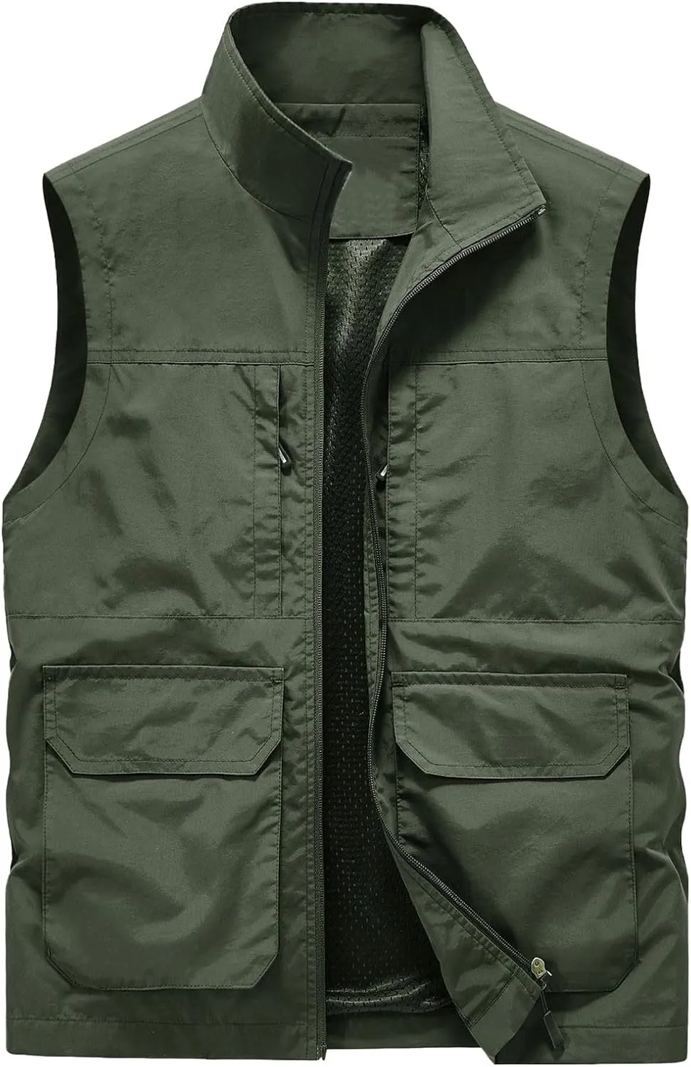 Men's Fishing Vest Utility Travel Vest with Pockets Casual Lightweight Outdoor Work Photo Cargo Fly Summer Vest