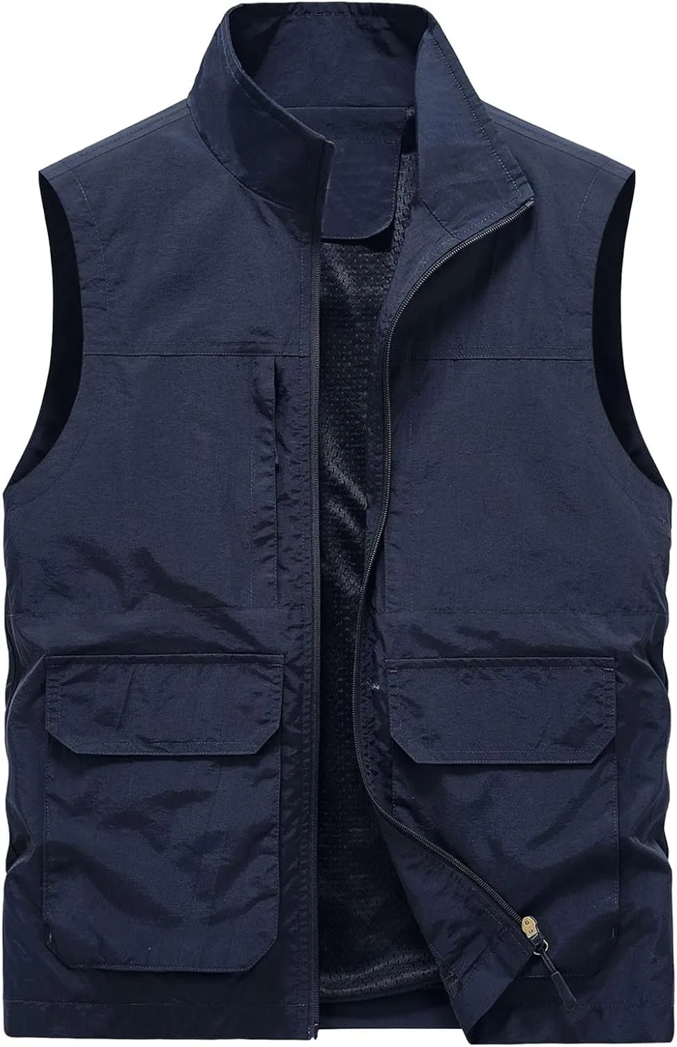 Men's Fishing Vest Utility Travel Vest with Pockets Casual Lightweight Outdoor Work Photo Cargo Fly Summer Vest