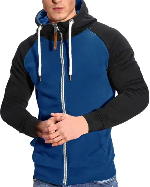 Mens Fleece Jackets Contrast Hoodies Lightweight Sweatshirt Color Block Jacket Coats Winter Zip Plus Size Jacket