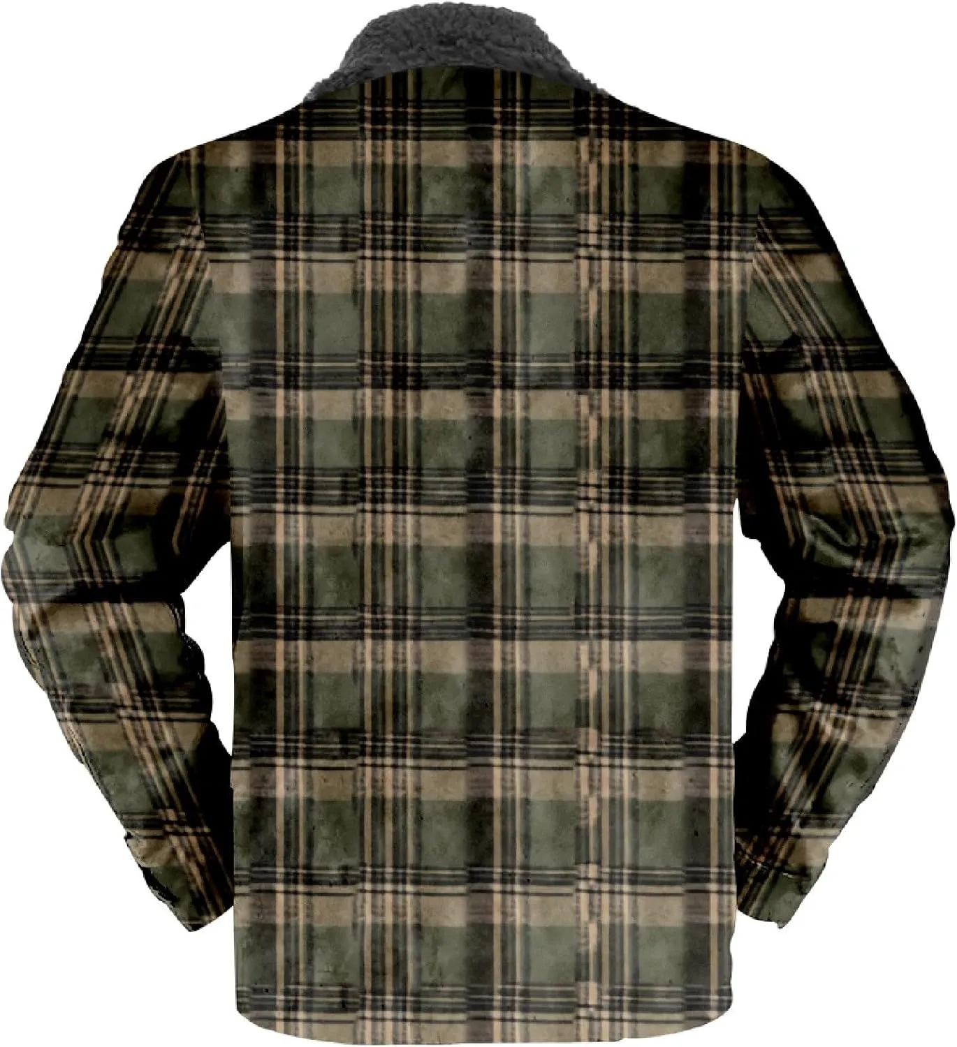 Men's Hooded Shirt Jacket Plaid Pocket Hooded Loose Coat Plus Velvet Shirt Top with Hood for Men Fleece Lined