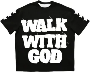 Men's Letter Print Distressed T Shirts Vintage Short Sleeve Y2k Baggy Shirts