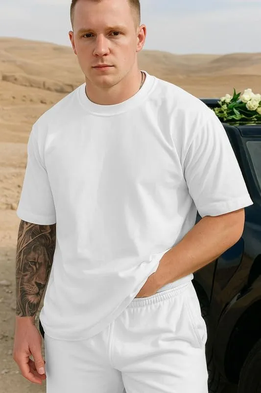 Men’s Loose Fit Cotton T-Shirts 3 Pack, Oversized Curved Bottom Crew Neck Short Sleeve Casual Mens T Shirt for Gym