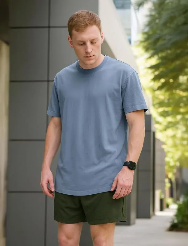 Men’s Loose Fit Cotton T-Shirts 3 Pack, Oversized Curved Bottom Crew Neck Short Sleeve Casual Mens T Shirt for Gym