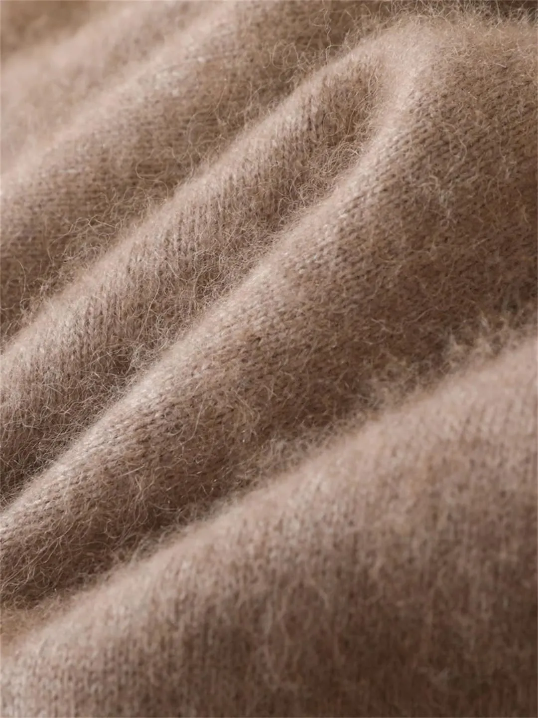 Men's Mink Cashmere Sweater Knit Large Size Winter Long Sleeve V-Neck Pullovers