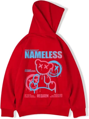 Men's Oversized Fashion Hip-Hop Pullover Couple Hoodies smile bear Graphic Hoodies for Teens Men Women Youth