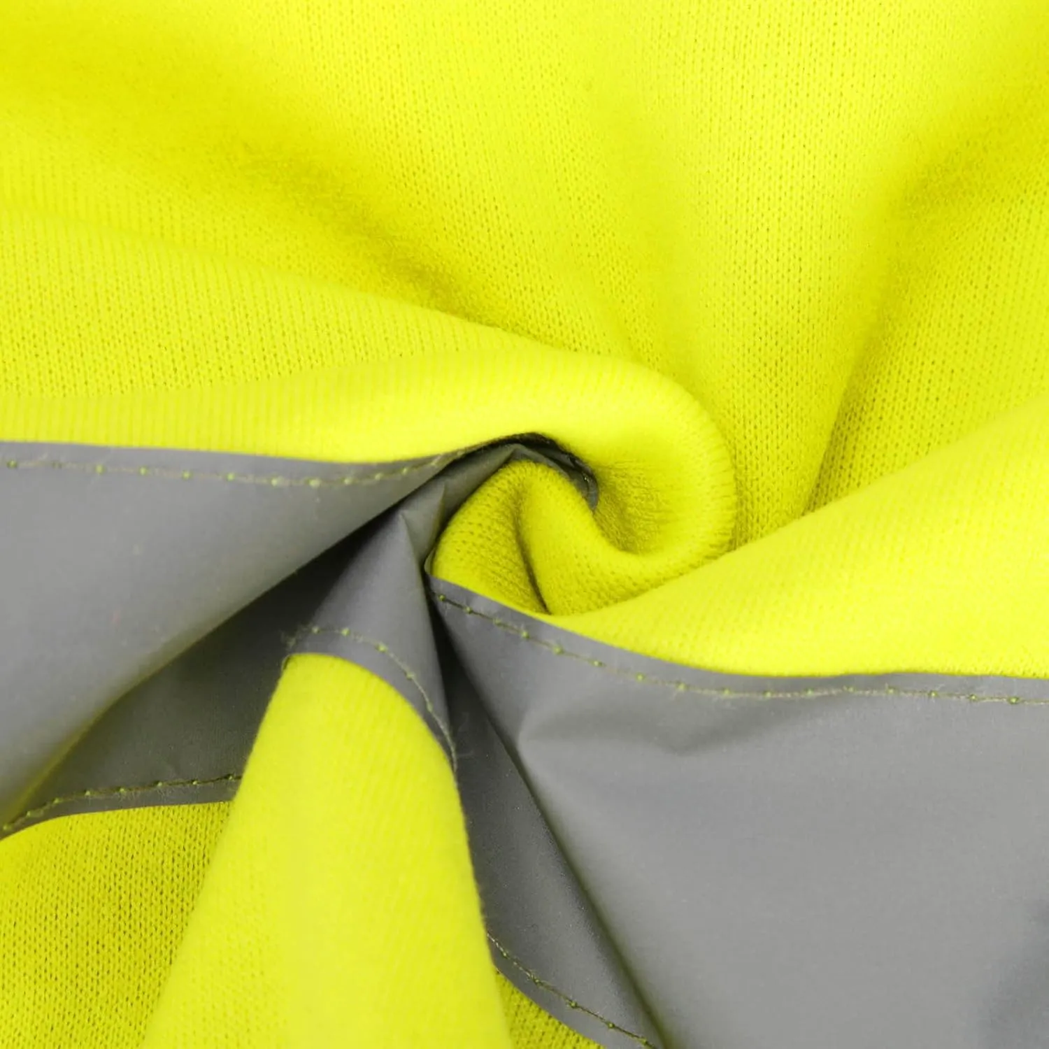 Mens Safety Fleece Hoodie Jacket High Visibility Full Zip Sweatshirt Reflective Work Utility Hooded Tops with Pocket