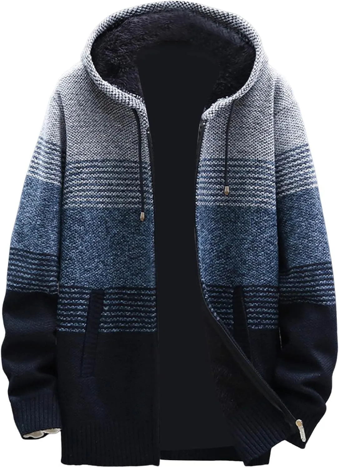 Mens Sweaters Men Plus Fleece Thick Sweater Large Size Foreign Trade Mens Mens Pullover Sweater with Pocket