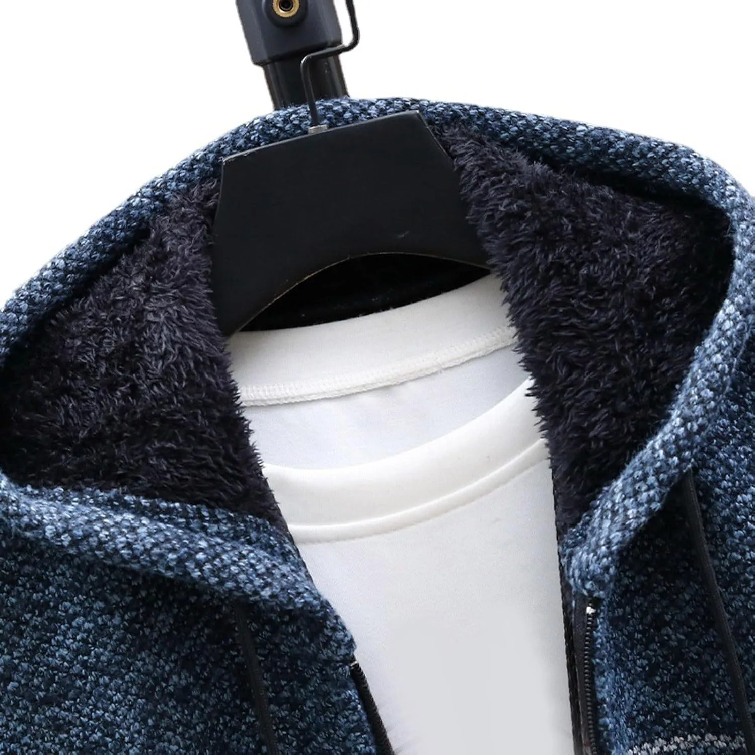 Mens Sweaters Men Plus Fleece Thick Sweater Large Size Foreign Trade Mens Mens Pullover Sweater with Pocket