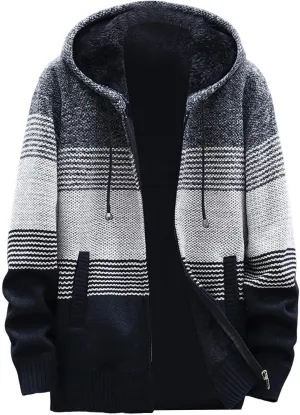 Mens Sweaters Men Plus Fleece Thick Sweater Large Size Foreign Trade Mens Mens Pullover Sweater with Pocket