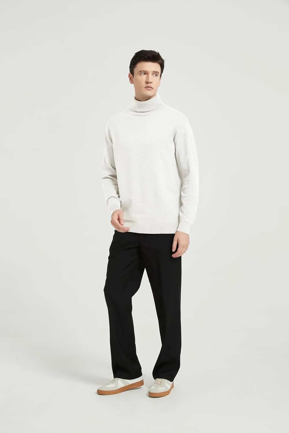 Men's Turtleneck Sweater, Slim Fit Pullover Sweaters for Men Roll Neck Sweater Long Sleeve Sweater