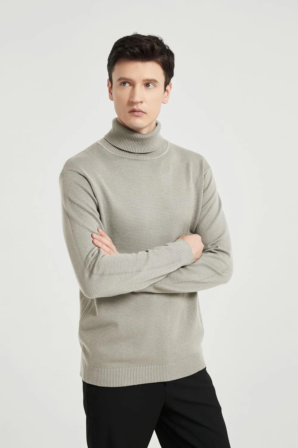 Men's Turtleneck Sweater, Slim Fit Pullover Sweaters for Men Roll Neck Sweater Long Sleeve Sweater