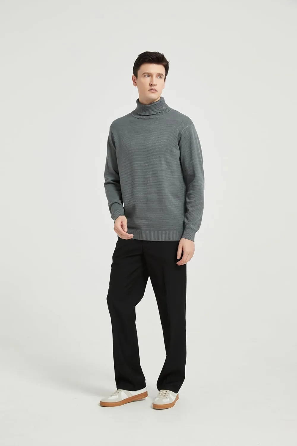 Men's Turtleneck Sweater, Slim Fit Pullover Sweaters for Men Roll Neck Sweater Long Sleeve Sweater