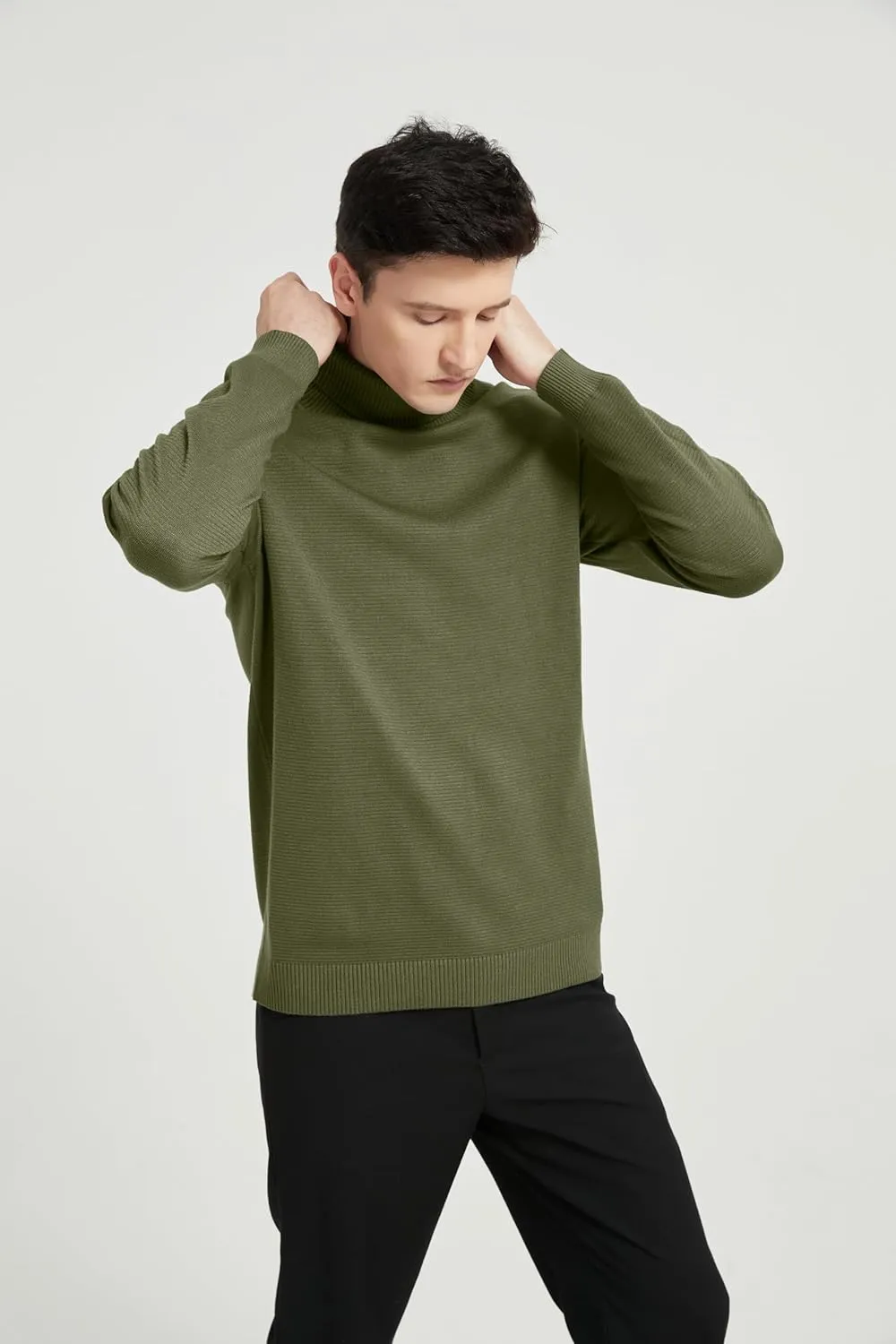 Men's Turtleneck Sweater, Slim Fit Pullover Sweaters for Men Roll Neck Sweater Long Sleeve Sweater
